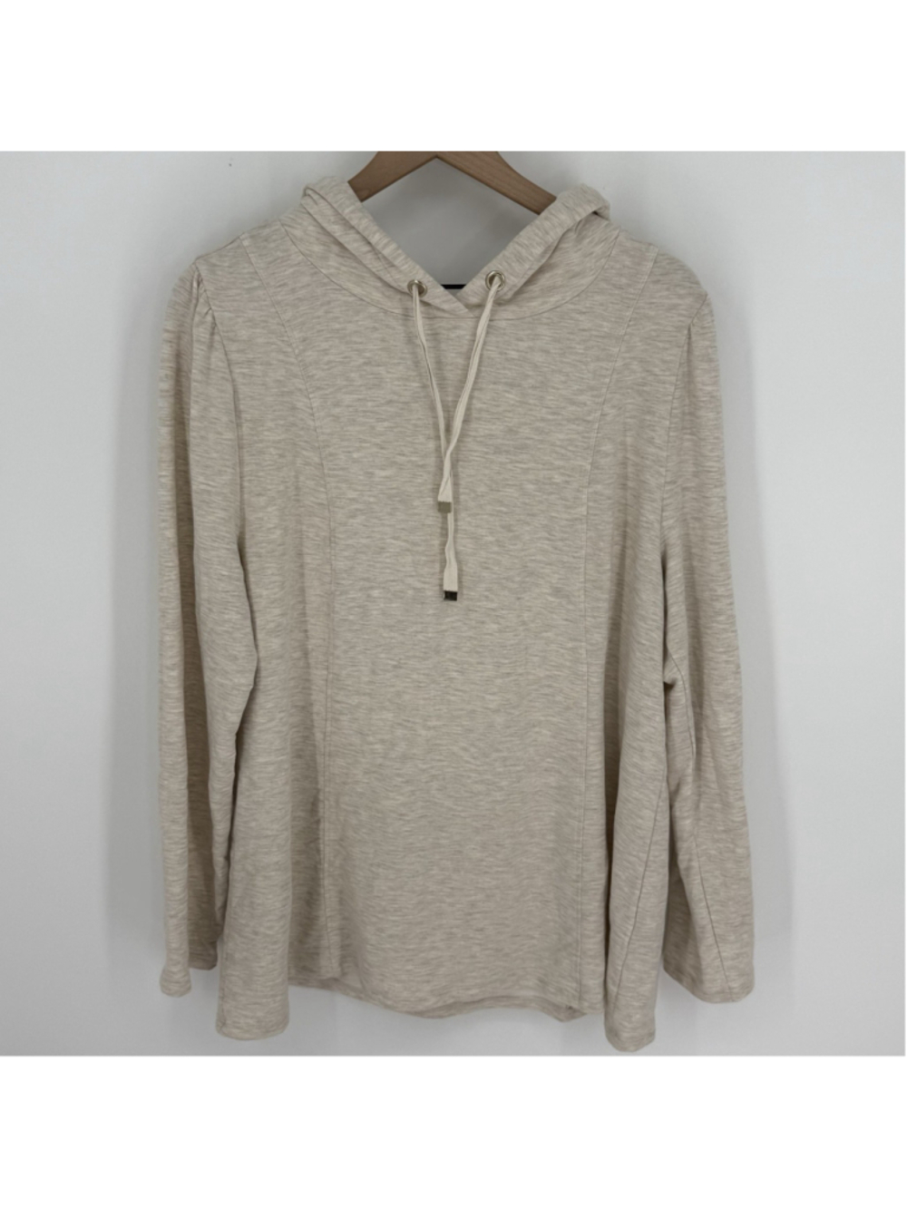 Soft Surroundings Marled Knot Pullover Hoodie Oatmeal Women’s Size XL